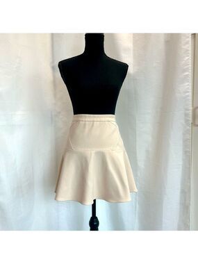 Club Monaco nude pastel blush pink Jenna pleated skater mini skirt Sz 10